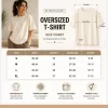 "Woman wearing oversized cream cotton t-shirt with brown cargo pants, minimal casual outfit"