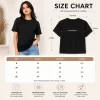 Woman wearing classic black cotton t-shirt with blue denim jeans, casual everyday outfit