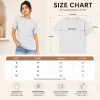 Woman wearing heather grey cotton t-shirt with blue denim jeans, casual everyday outfit