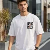 Men's white oversized graphic t-shirt front view