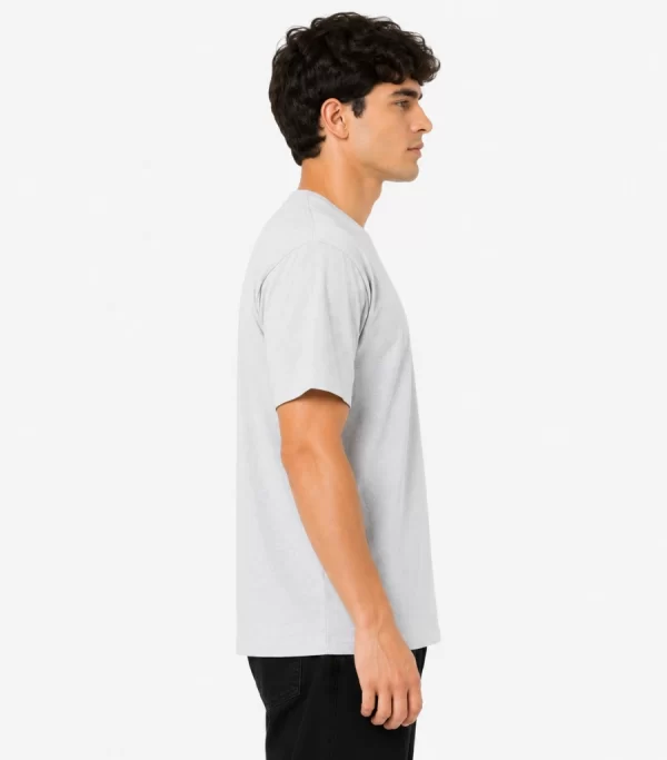Grey melange t-shirt men's casual look on plain white background