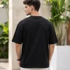 men's black oversized t-shirt back view