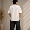 Men's off white oversized Samurai graphic printed T-shirt with Japanese-inspired design