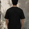men's black oversized t-shirt back view