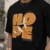 men's black oversized HOPE graphic t-shirt front view