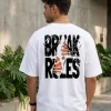 Men's white oversized graphic t-shirt with back print