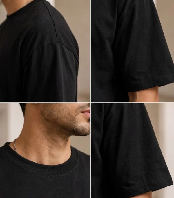 man wearing black oversized Kakashi anime t-shirt