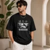 men's black Kakashi graphic oversized t-shirt front view