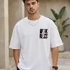 Men's white oversized graphic t-shirt front view
