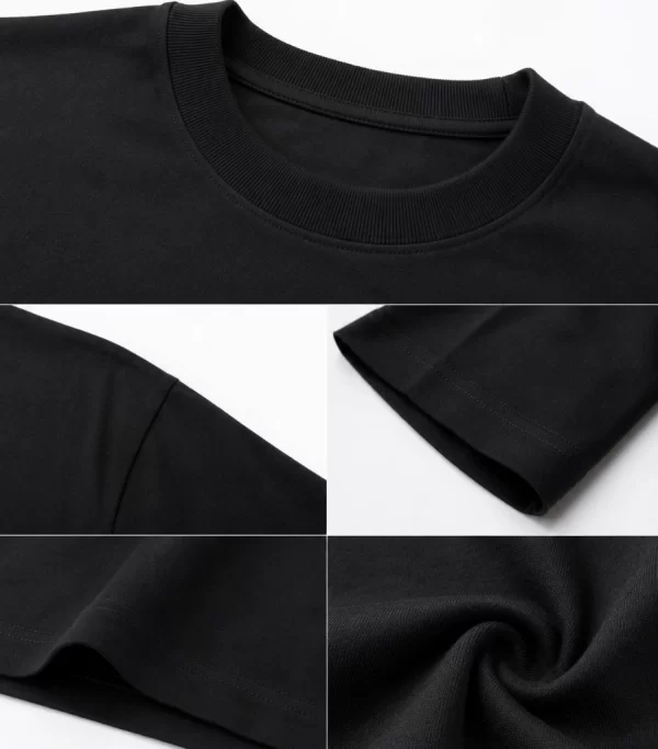 Black regular fit t-shirt men's casual look with geometric star backdrop