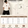 man wearing cream oversized graphic streetwear t-shirt
