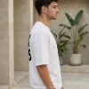 Men's white oversized graphic t-shirt front view