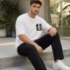 Men's white oversized graphic t-shirt front view