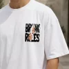 Men's white oversized graphic t-shirt front view