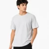 Grey melange t-shirt men's casual look on plain white background
