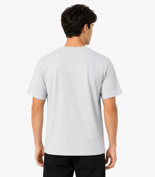 Grey melange t-shirt men's casual look on plain white background