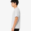 Grey melange t-shirt men's casual look on plain white background