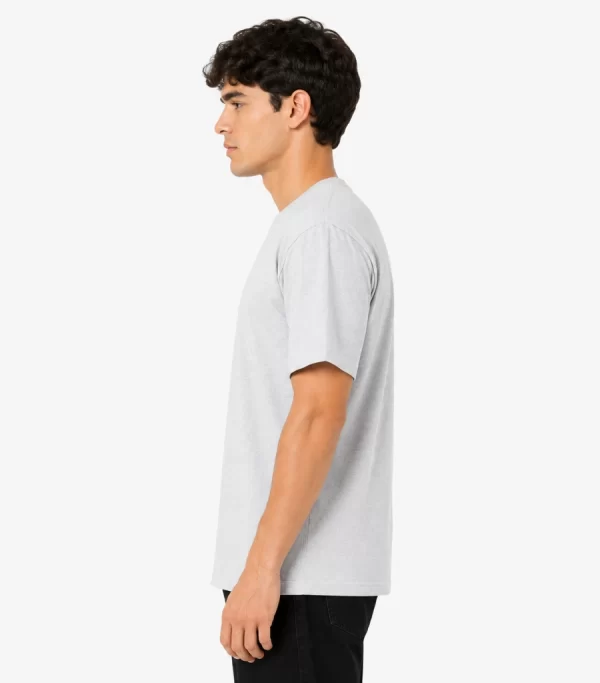 Grey melange t-shirt men's casual look on plain white background